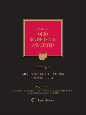 cover image of Page's Ohio Revised Code Annotated